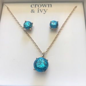 crown & ivy necklace & studs